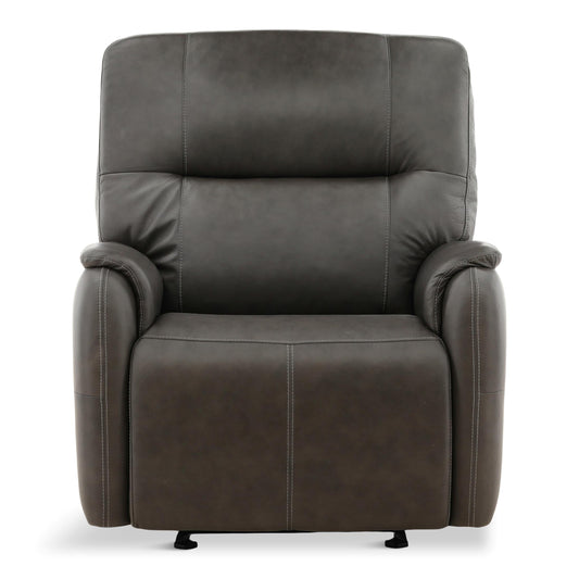 Flexsteel Walker Leather Gliding Power Recliner Charcoal