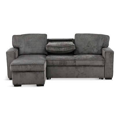 Amir 2-Piece Sectional with Sofa Bed Dark Gray