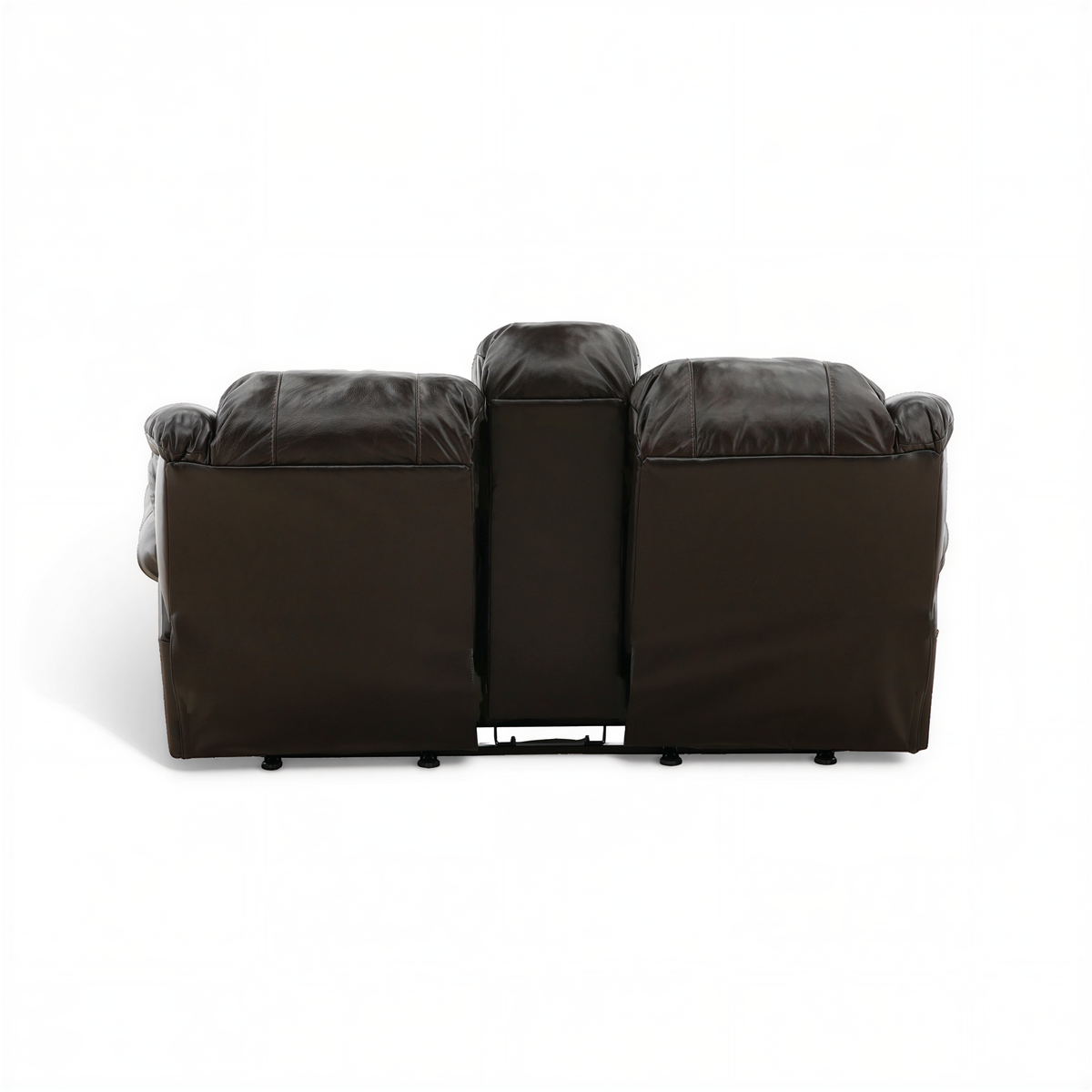 Falynn Leather Rocker Recliner Console Loveseat