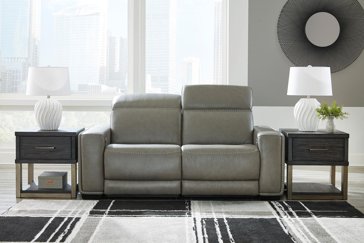 Correze 2-Piece Dual Power Leather Reclining Modular Loveseat