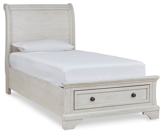Robbinsdale Sleigh Bed with 2 Storage Drawers Twin