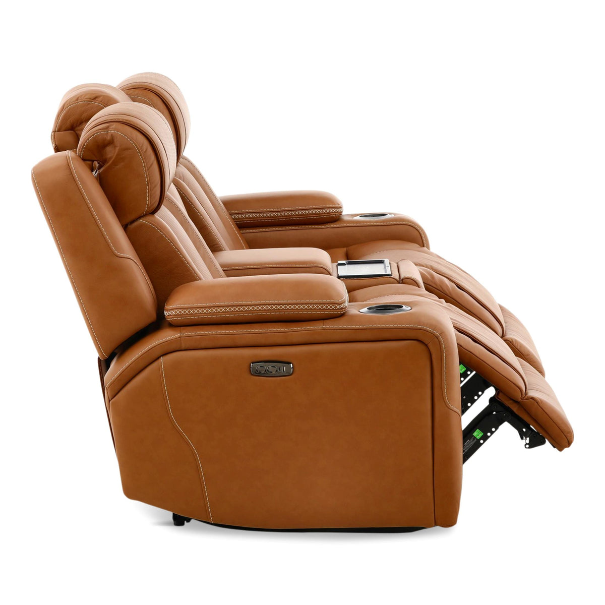 Denver Leather Power Console Loveseat