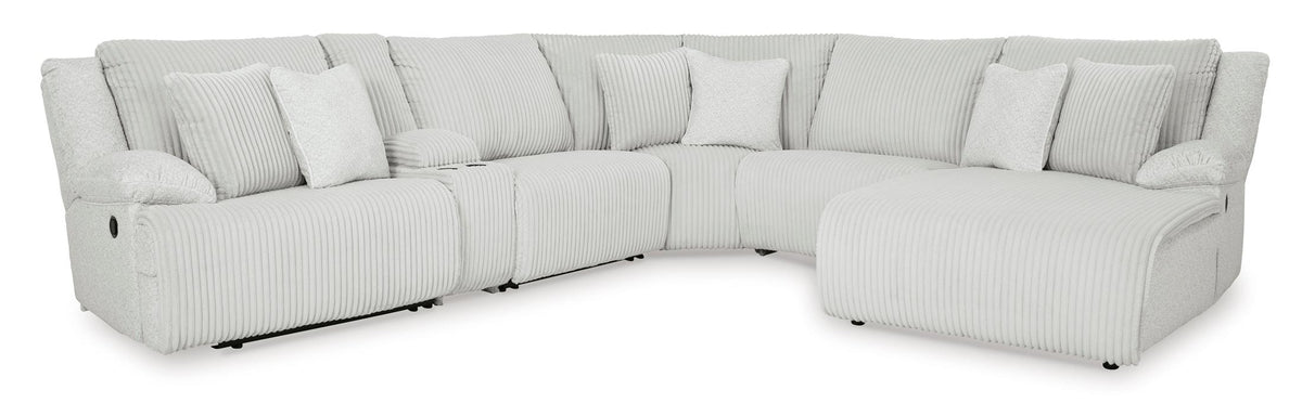 Top Tier Right Facing 6-Piece Reclining Sectional with Chaise Alloy