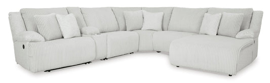 Top Tier Right Facing 6-Piece Reclining Sectional with Chaise Alloy