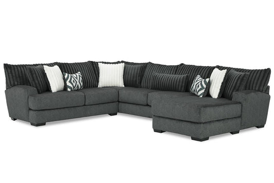 Avelina 3-Piece Right-Facing Sectional Chaise Gunmetal