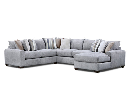 Jacqueline 3-Piece Sectional Chaise Charcoal Right-Facing