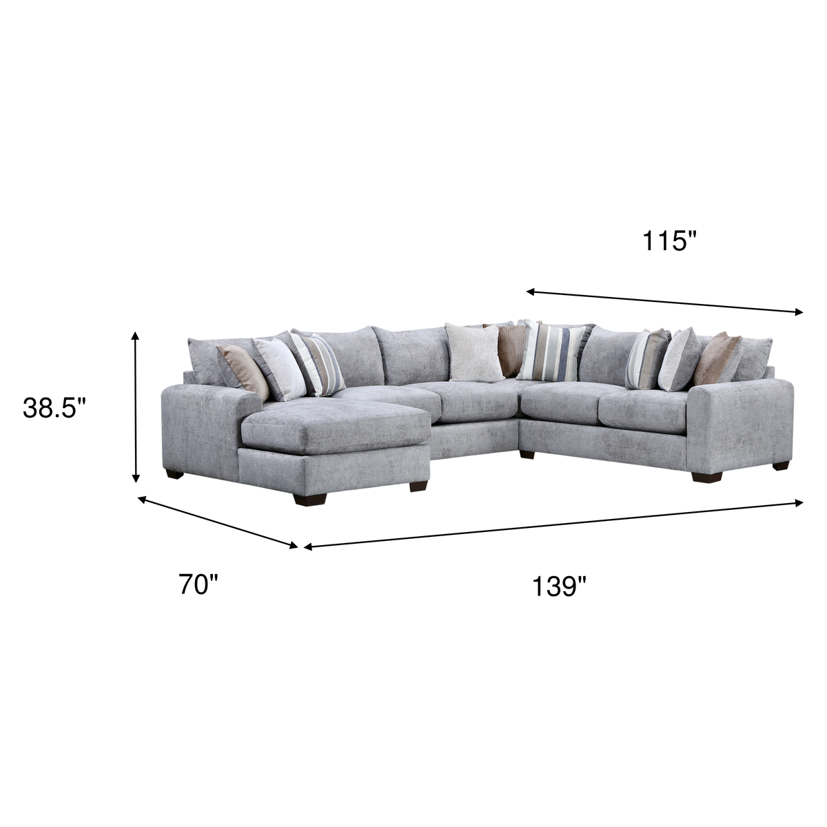 3 pc lsf chaise sectional