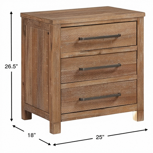 Cayman 3 drawer nightstand - alternate view