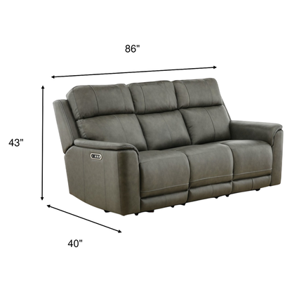 Samarah Power Reclining Leather Sofa