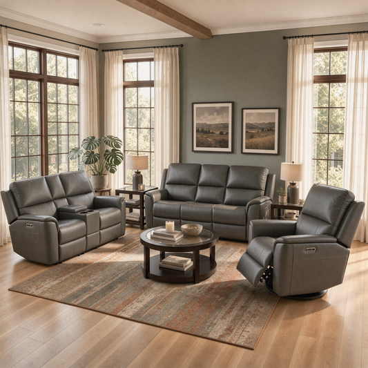 Flexsteel Grayson Leather Power Loveseat - alternate view
