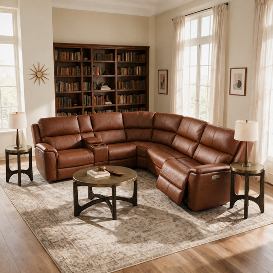 Flexsteel Karson 6-Piece Power Reclining Leather Sectional - alternate view
