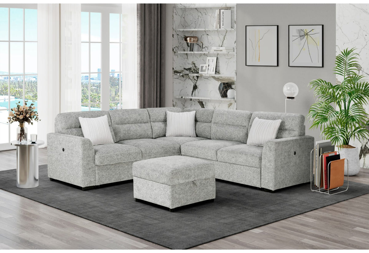Bellerose 5-Piece Sectional with Pullout Sleeper