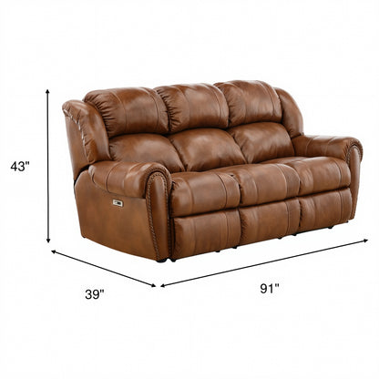 Falynn Leather Power Reclining Sofa