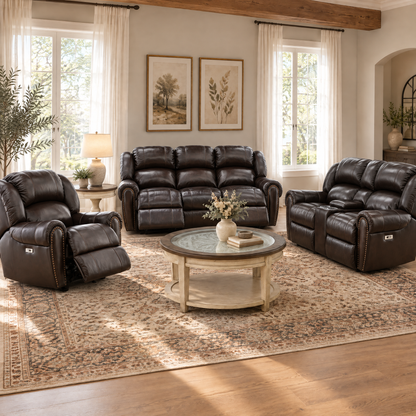 Falynn Leather Power Rocker Recliner