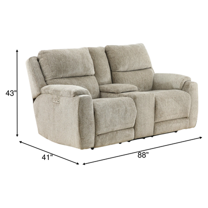 Marley Power Reclining Console Loveseat with Zero Gravity and Power Headrest