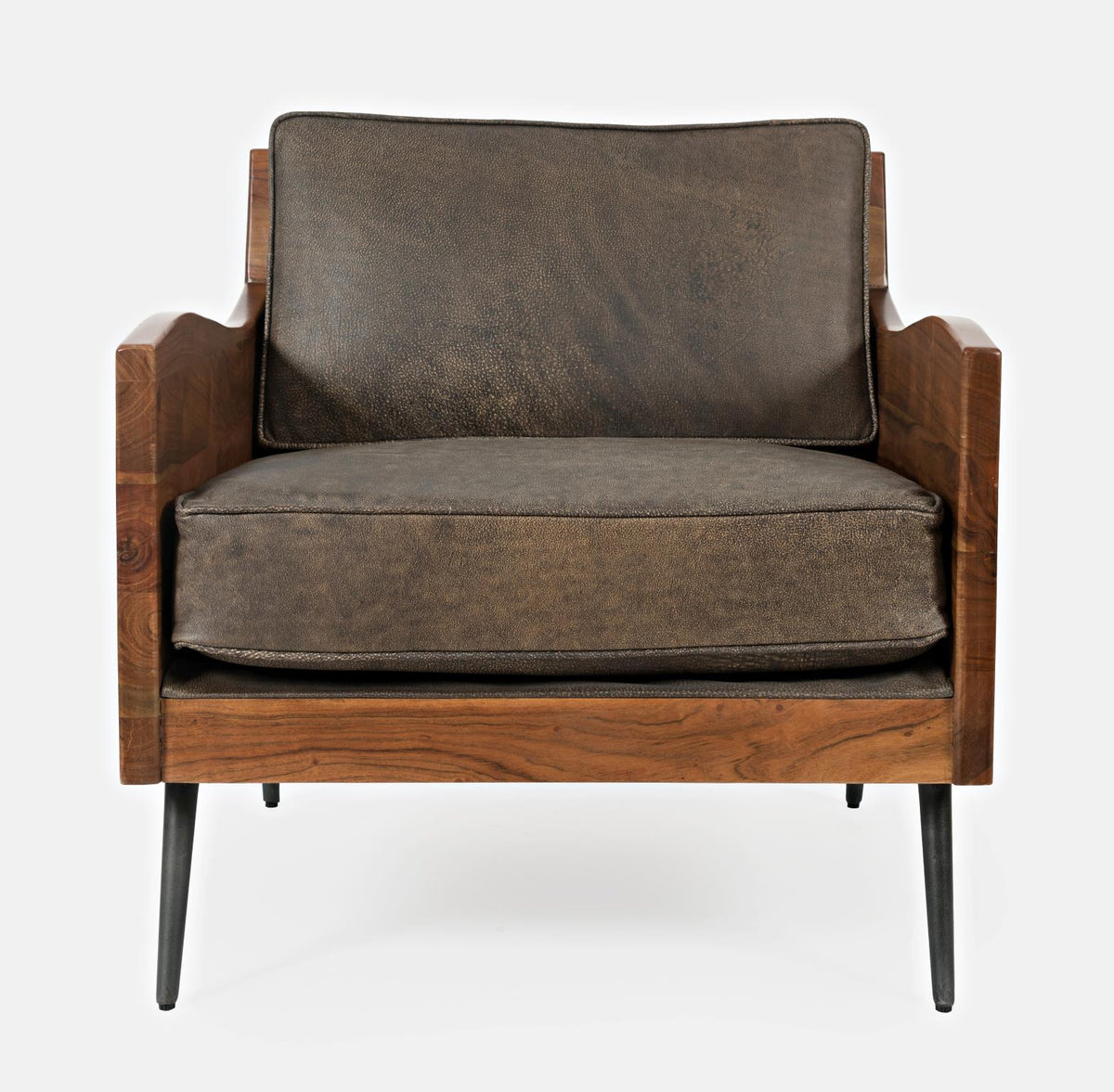 Colson Leather Accent Chair Vintage Brown