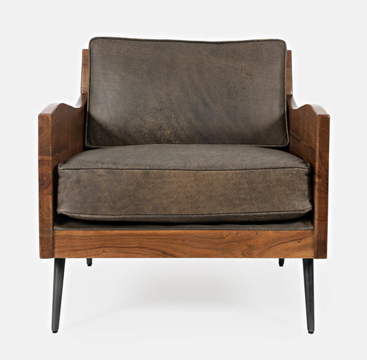 Colson Leather Accent Chair Vintage Brown