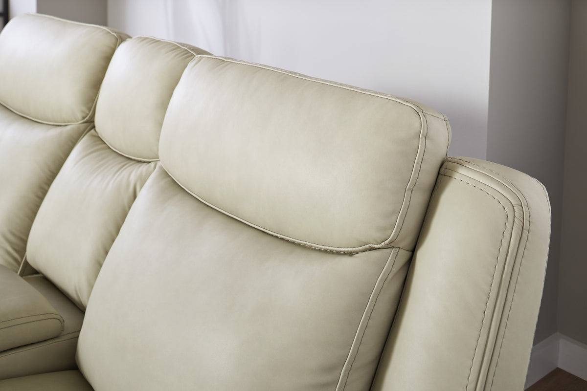 Davidson Power Leather Console Loveseat