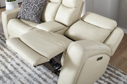 Davidson Power Leather Console Loveseat