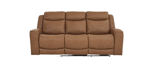 Davidson Power Reclining Leather Sofa Caramel