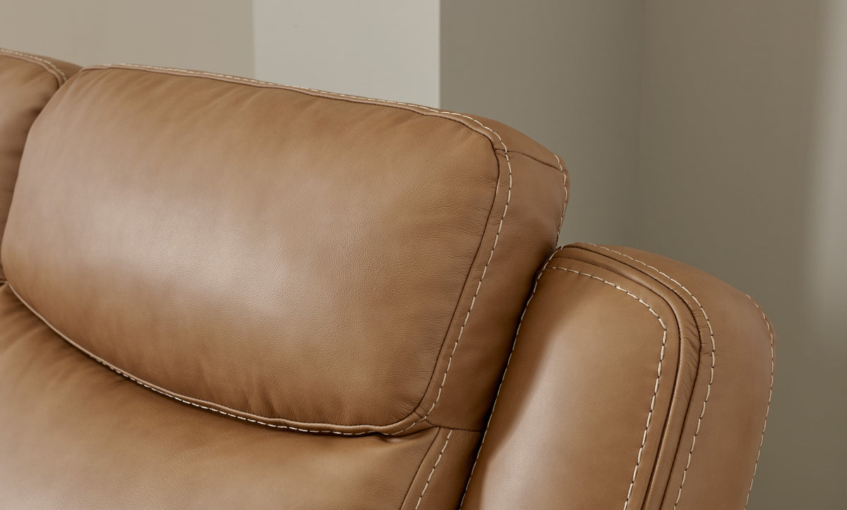 Davidson Power Leather Console Loveseat