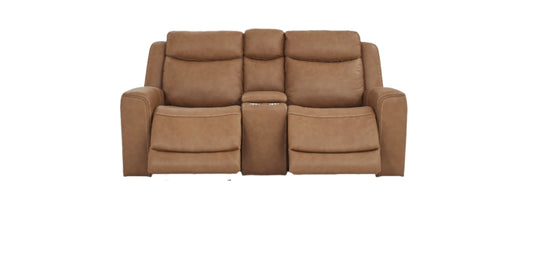 Davidson Power Leather Console Loveseat - alternate view