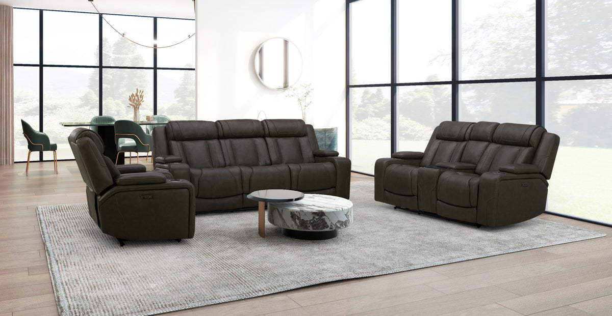 Denver Leather Power Reclining Sofa