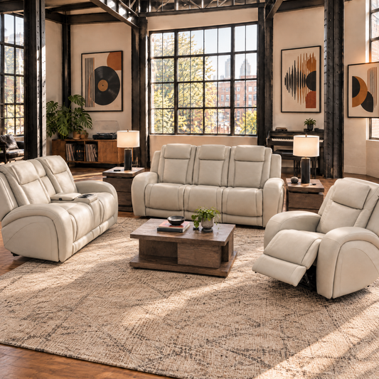 Phoenix Leather Power Reclining Console Loveseat - alternate view