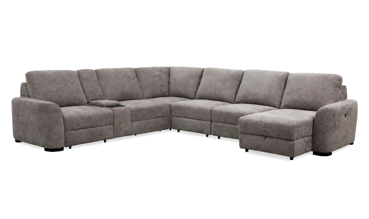 Zenith 6-Piece Power Reclining Sliding Seat Sectional Chaise