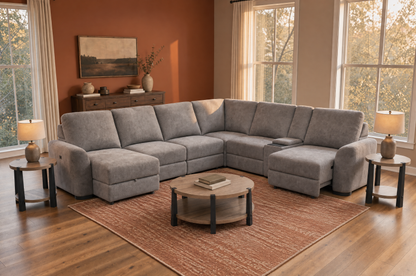 Zenith 6-Piece Power Reclining Sliding Seat Sectional Chaise