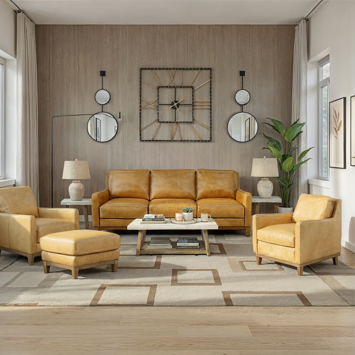 Santino Leather Ottoman