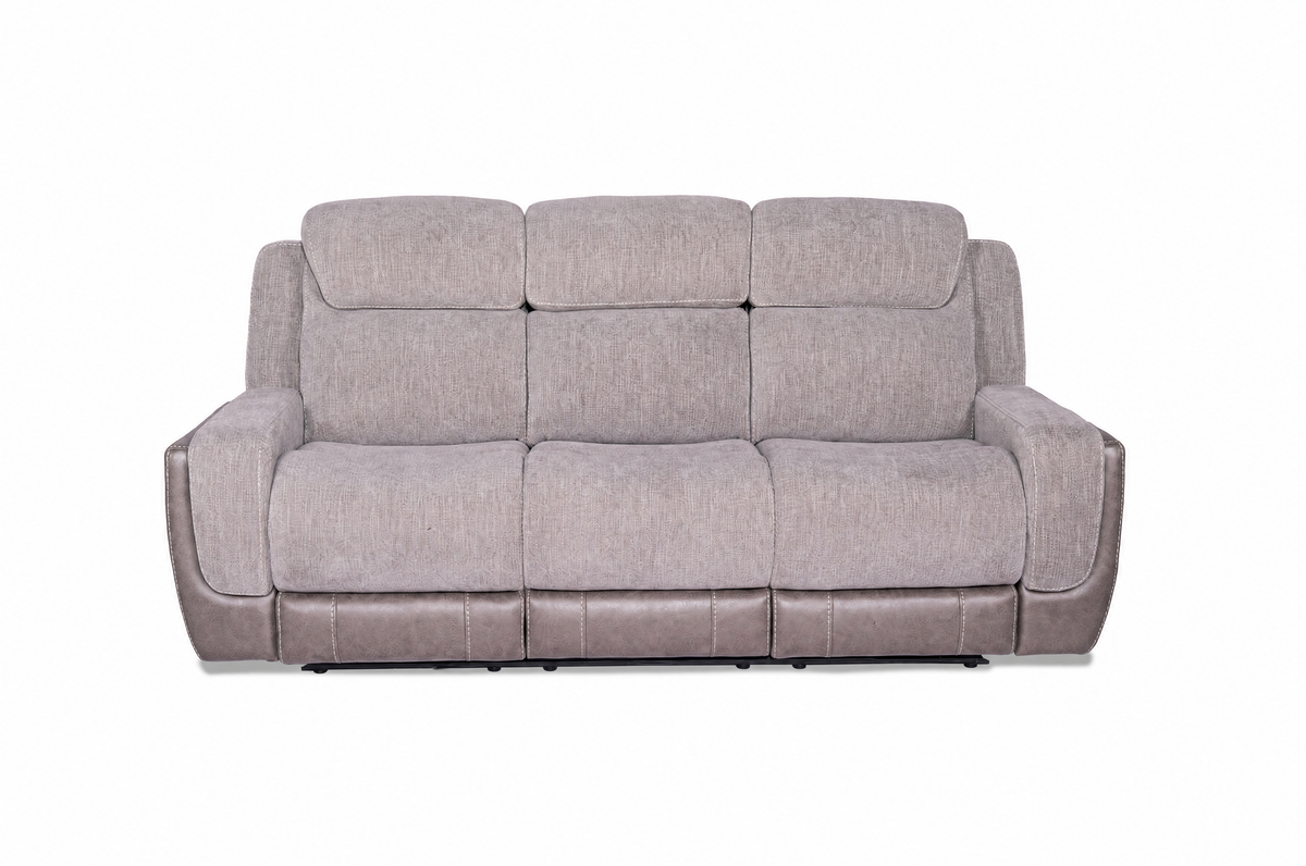 Xander Power Reclining Sofa with Drop-Down Table Grey