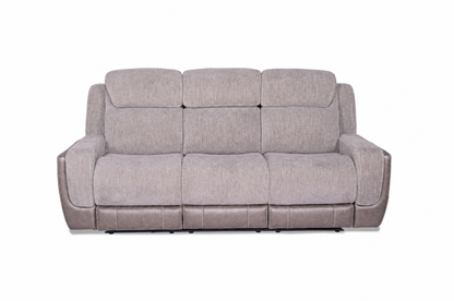 Xander Power Reclining Sofa with Drop-Down Table Grey
