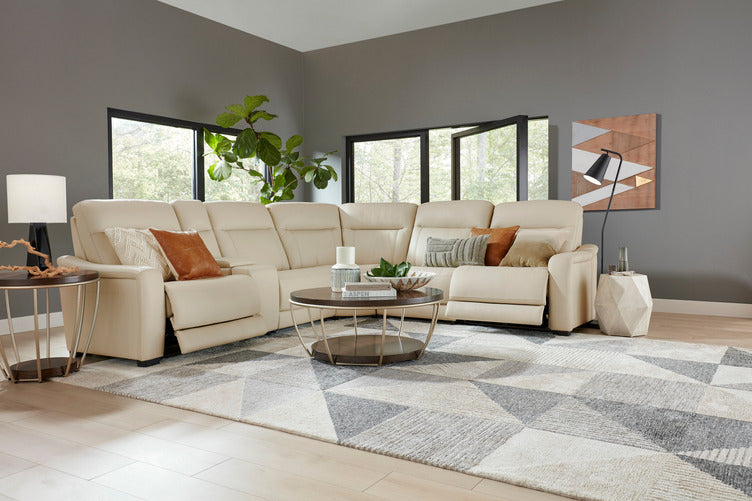 Newport 6-Piece Leather Power Reclining Sectional
