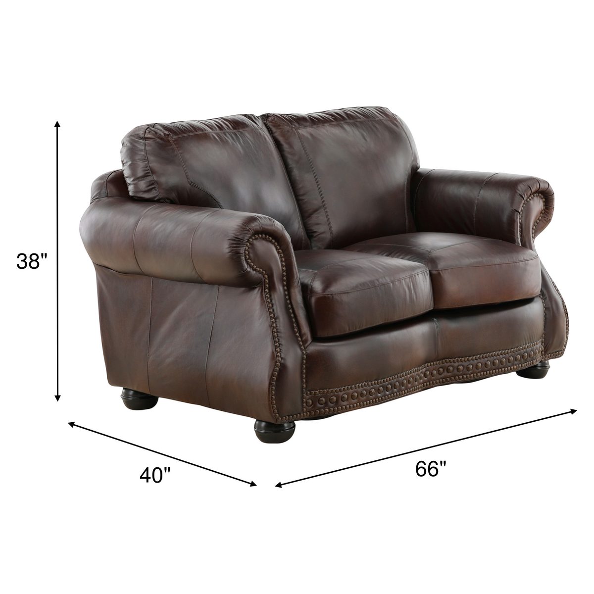 Leonard Leather Loveseat