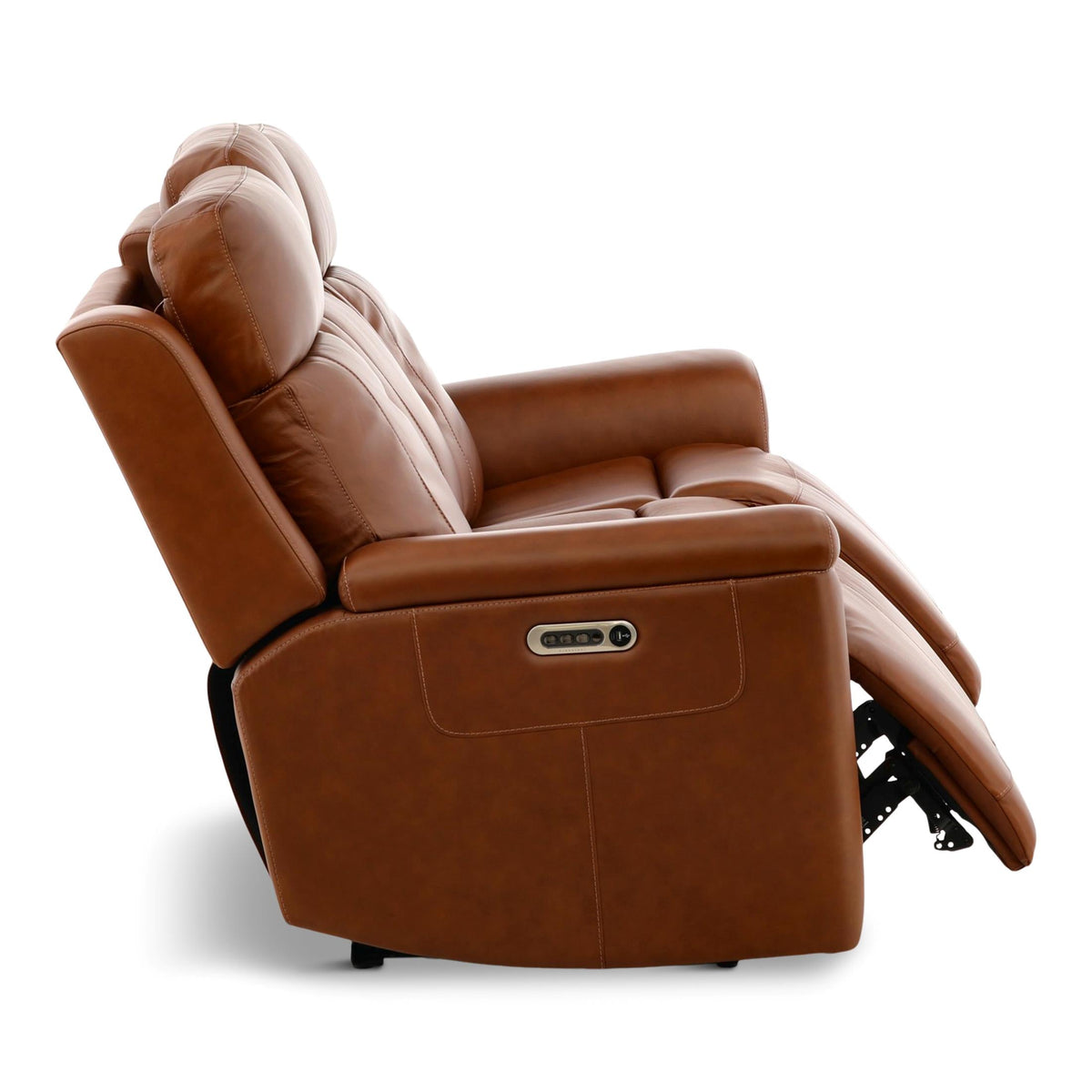 Flexsteel Adrian Leather Power Sofa with Drop Down Table