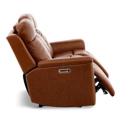 Flexsteel Adrian Leather Power Sofa with Drop Down Table