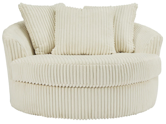 Lindyn Oversized Swivel Accent Chair Ivory