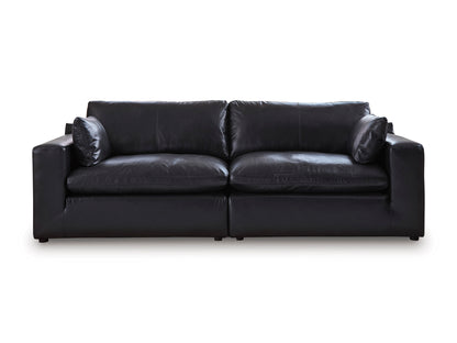 Ashley Emilia 2-Piece Leather Modular Loveseat Black