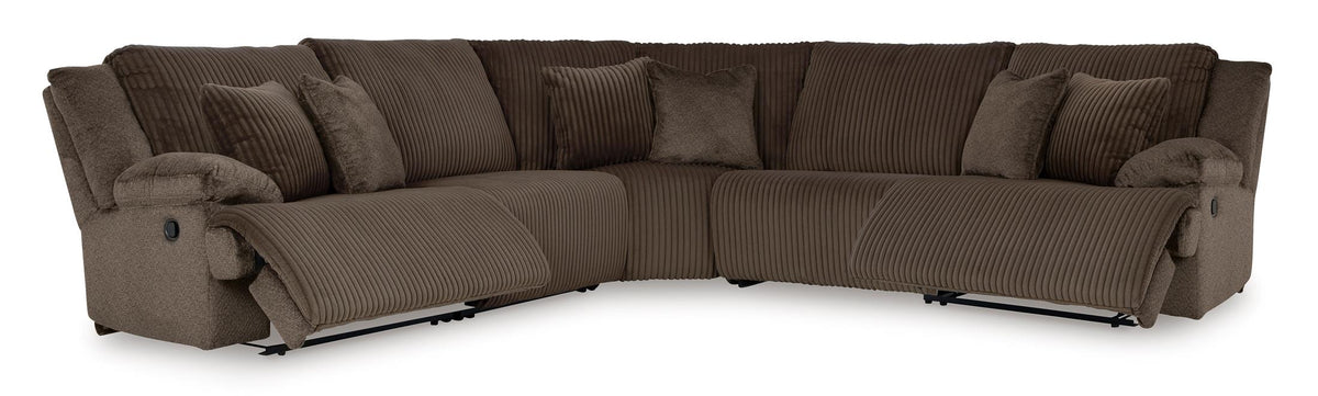 Top Tier 5-Piece Reclining Sectional Chocolate