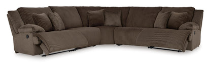 Top Tier 5-Piece Reclining Sectional Chocolate