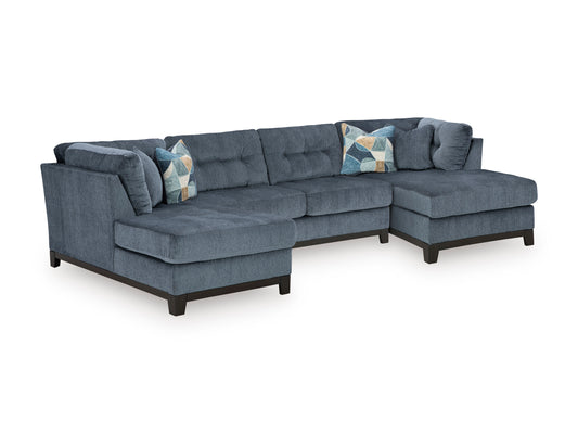 Ashley Maxon Place 3-Piece Sectional with Double Chaise Navy