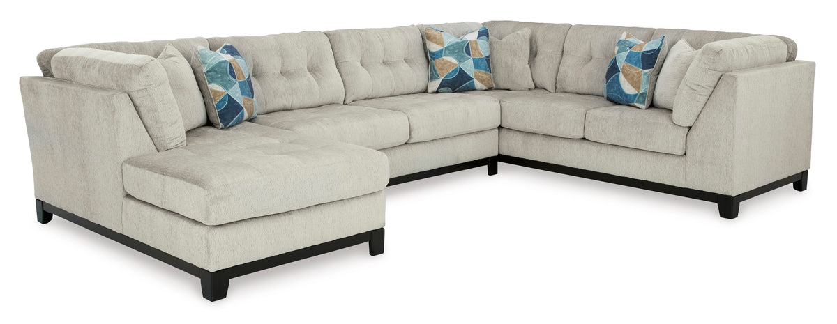 Ashley Maxon Place 3-Piece Sectional with Chaise Stone Left-Facing