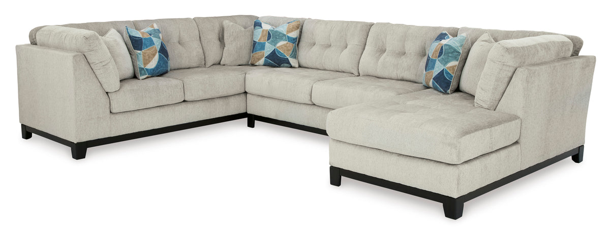 Ashley Maxon Place 3-Piece Sectional with Chaise Stone Right-Facing