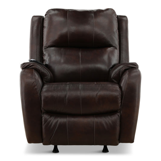 Waylon Leather Power Rocker Recliner