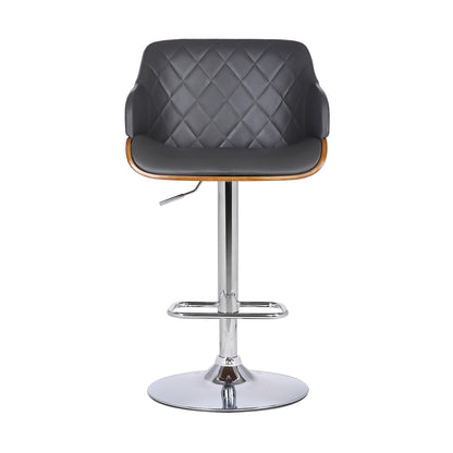 Toby Adjustable Height Swivel Bar Stool Silver
