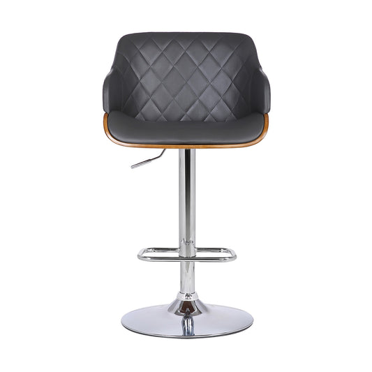 Toby Adjustable Height Swivel Bar Stool Silver