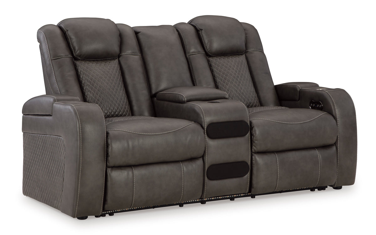 Fyne-Dyme Dual Power Reclining Loveseat with Console