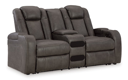 Fyne-Dyme Dual Power Reclining Loveseat with Console