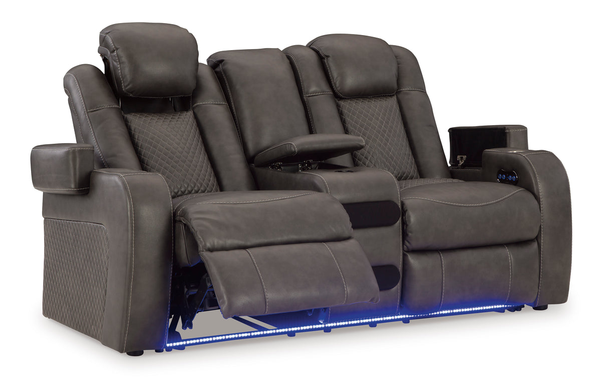 Fyne-Dyme Dual Power Reclining Loveseat with Console